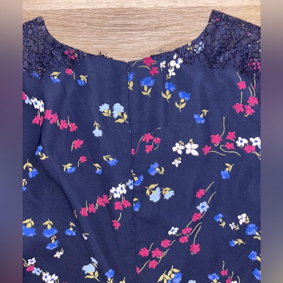 Ann Taylor Navy Dress with Floral Accents - Picture 4 of 5